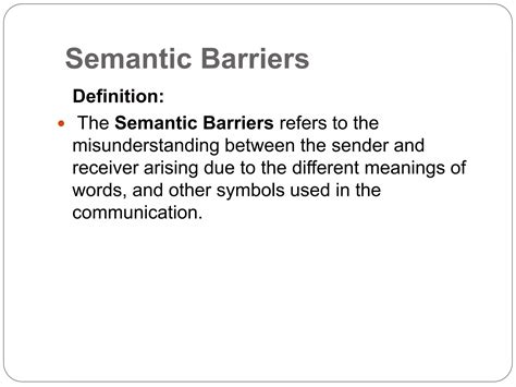What Are Semantic Barriers