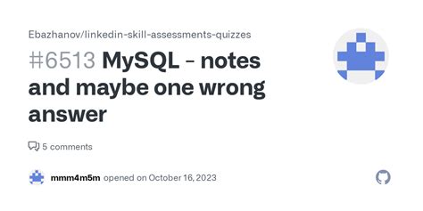 MySQL Notes And Maybe One Wrong Answer Issue 6513 Ebazhanov