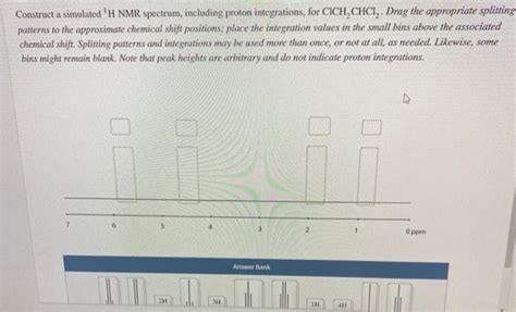 Solved Construct a simulated 'H NMR spectrum, including | Chegg.com