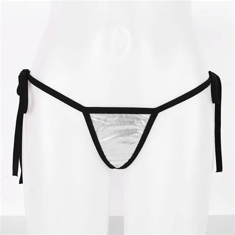 Womens Sheer Micro Mini Lingerie Set Halter Self Tie Bra Top With G String Thong Ebay