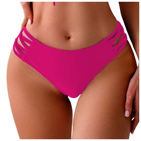 Vigerkar Bikini Bottoms For Women Moderate Coverage String Bathing Suit Bottom Summer Side Tie