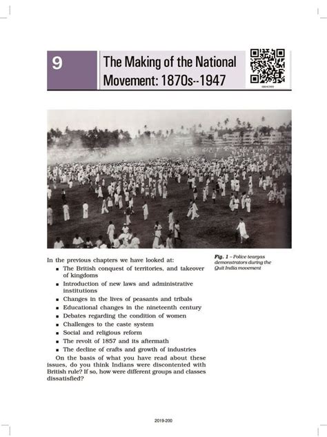 Ncert Book Class 8 Social Science History Chapter 9 The Making Of The National Movement 1870s