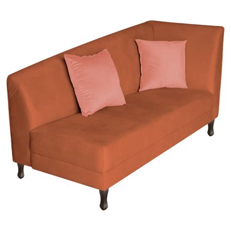 Divã Recamier Heitor 140cm Almofada Lado Esquerdo Suede Amarena