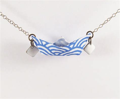 Collier Bateau En Origami WAVE Bijou Origami Bateau En Etsy France