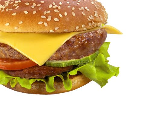 Hamburger Lokalisiert Auf Weiß Stockbild Bild Von Nahaufnahme Frisch