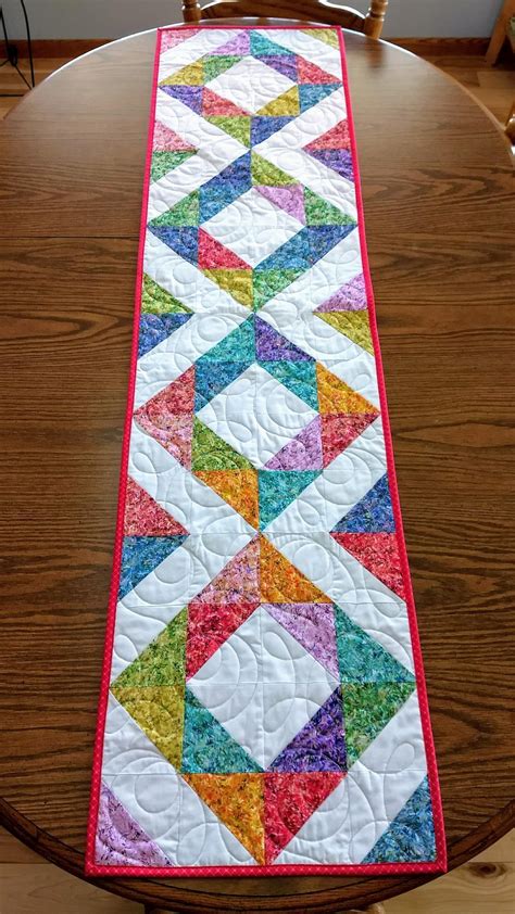 Pdf Pattern For Quilted Table Runner Quilted Table Runners Patchwork Table Runner Half