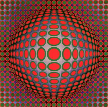 Victor VASARELY VEGA TEK 1971 Sérigraphie d époque Art