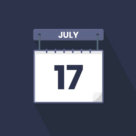 17th July calendar icon. July 17 calendar Date Month icon vector illustrator 12921485 Vector Art ...