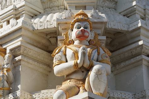 shri hanuman ji beautiful statue at the top of temple image Stock Photo ...