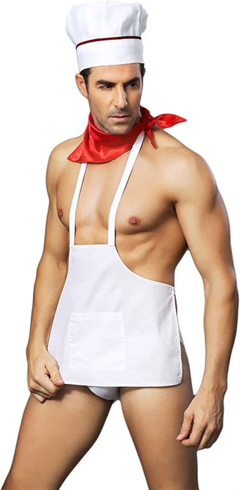 Amazon Sipumia Mens Chef Cosplay Costume Tuxedo Sexy Lingerie Set Role Play Cook Uniform