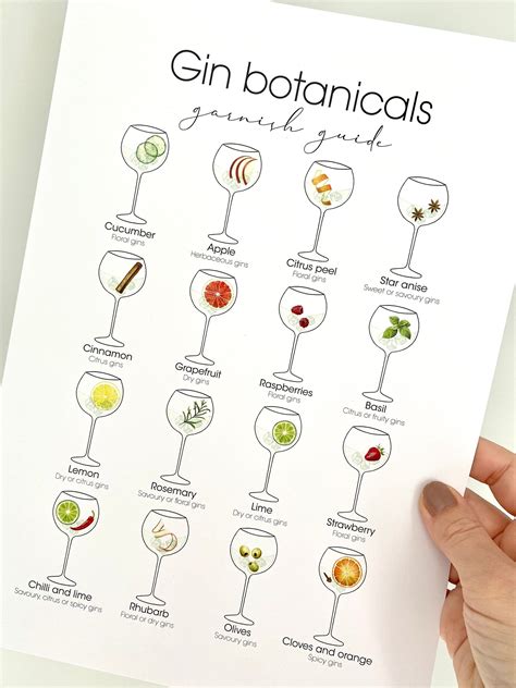 Gin Print Gin Garnish Guide Gin And Tonic Home Bar Gin Ts Gin