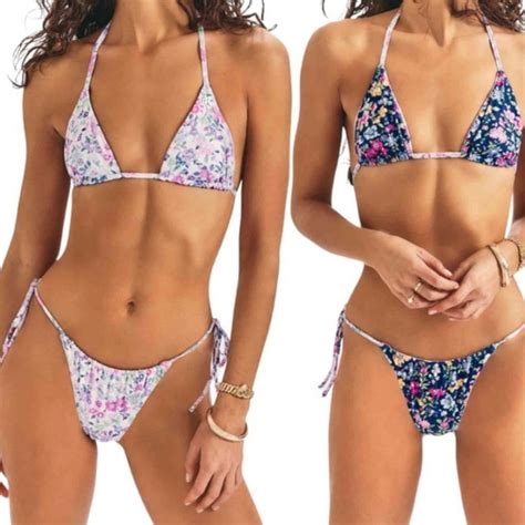 Loveshackfancy Swim Nwt Loveshackfancy Hurley Reversible Cheeky Bikini Bottom Misty Lilac