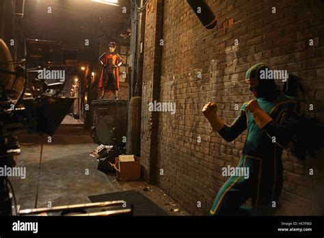 Kick Ass From Left Christopher Mintz Plasse Aaron Johnson On Set Ph Daniel Smith