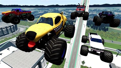 Epic High Speed Monster Truck Monster Jam Jump And Crashes Beamng