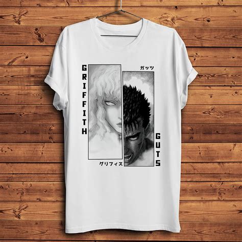 Berserk Griffith And Guts Funny Anime Tshirt Men Short Sleeve O Neck