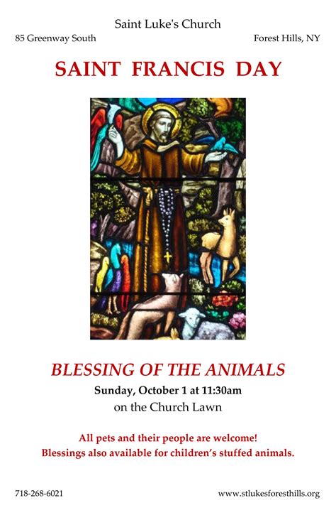 Saint Francis Daythe Blessing Of The Animals St Lukes Church