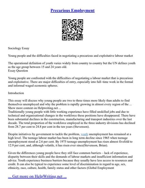 Precarious Employment | PDF