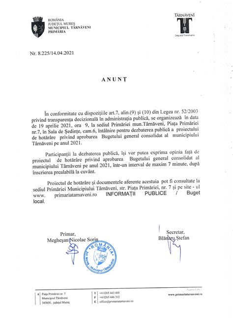 Dezbatere Public A Proiectului De Hot R Re Privind Aprobarea Bugetului