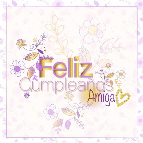 Feliz Cumpleanos Amiga Vector Premium