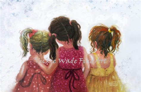 Three Sisters Art Print Three Daughters Three Girls Blond Brunette