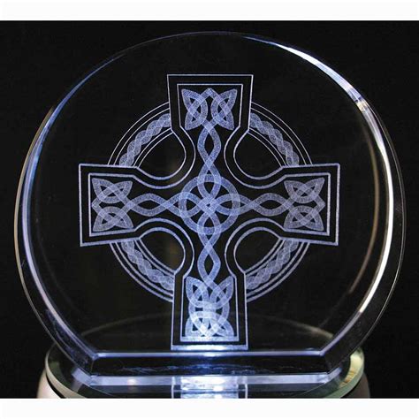 Laser Engraved Crystal Celtic Cross Fa Dumont Us Church Supplies