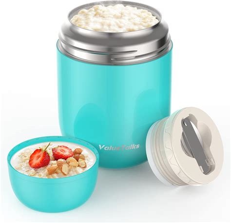 Valuetalks Hot Food Flask Leak Proof Double Walled Insulated Bpa Free Stainless Steel Soup Flask