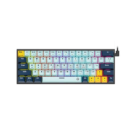 Fantech MK874 V2 Atom 63 Hot Swappable 3pin Blue Switch Mechanical Keyboard Sky Blue WP