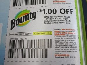 15 Coupons $1/1 Bounty Paper Towels 4/11/2020