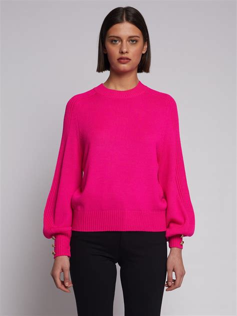 Pink Balloon Sleeve Sweater On Sale