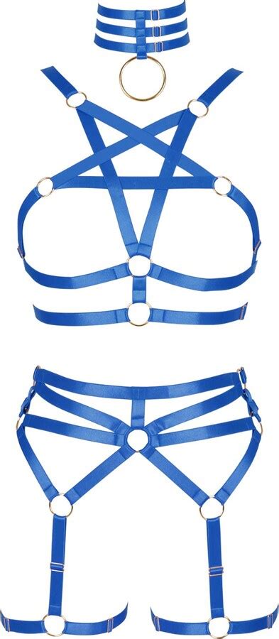 BODY CAGE Full Body Harness For Women Garter Belt Set Pentagram Lingerie Cage Gothic Punk Chest