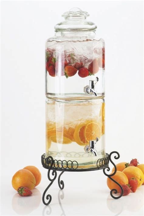 Stacked Optic Glass Beverage Server Kid Drinks Adult Drinks Beverages