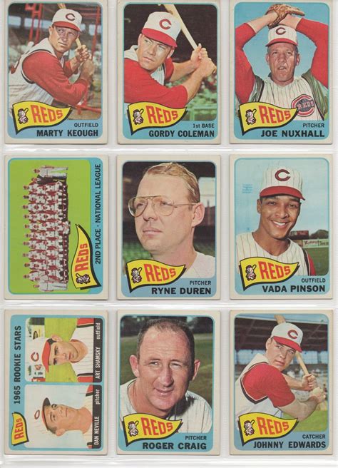 Cincinnati Reds Baseball Card Collector 1965 Topps Cincinnati Reds