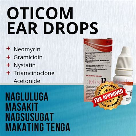 FDA Approved Ear Care Drops Otic Solution 0tic0m 5ml Shopee Philippines