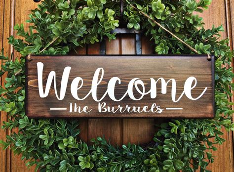 Welcome Sign Welcome Door Sign Personalized Sign Family Name Sign Front ...