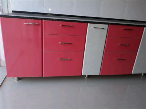 Red And White Wooden Pvc Modern Kitchen Cabinets At Best Price In Chennai