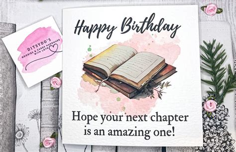 Next chapter book quote birthday card Birthday Card Book, Happy ...