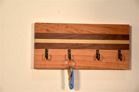 Solid Wood Key Holder Wood Entranceway Key Holder Key Etsy