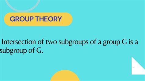 Intersection Of Two Subgroups Of A Group G Is A Subgroup Of G Group