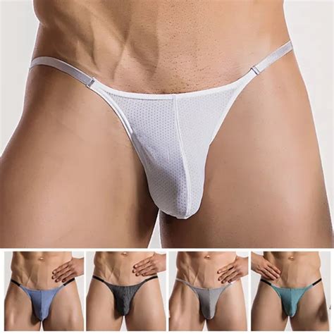 HOMME SEXY MAILLE Bikini Taille Basse String G String Slip Tanga