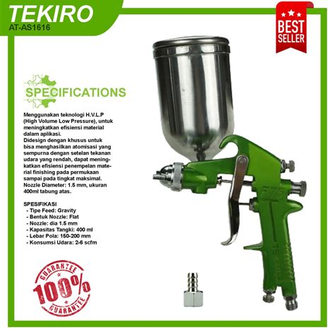 Jual Tekiro Spray Gun AT AS1616 Semprotan Cat Tabung Atas F75G HVLP