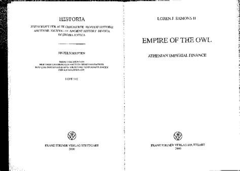 empire   owl athenian imperial finance loren samons