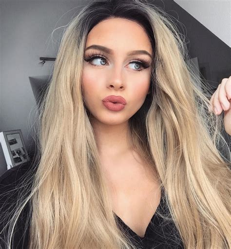 Long Dark Root Ash Blonde Brown Ombre Wave Synthetic Lace Front Hair