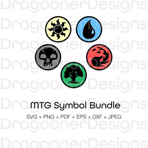 MTG Magic the Gathering Mana Symbols Bundle, Magic Svg, Mtg Png File, Magic Cut File Bundle ...