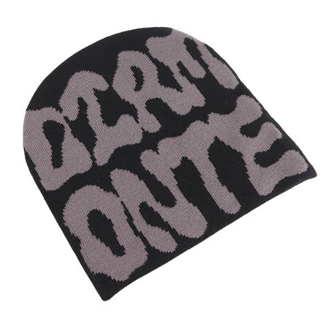 Wholesale Customized Beanies Hats All Over Logo Knitted Jacquard Winter