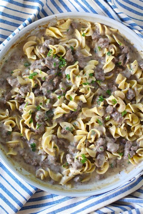 Beef and Noodles with Ground Beef - Talking Meals
