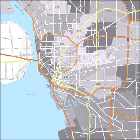 Buffalo Ny Zip Code Map 14202 ZIP Code Map, Buffalo, NY – Shown On