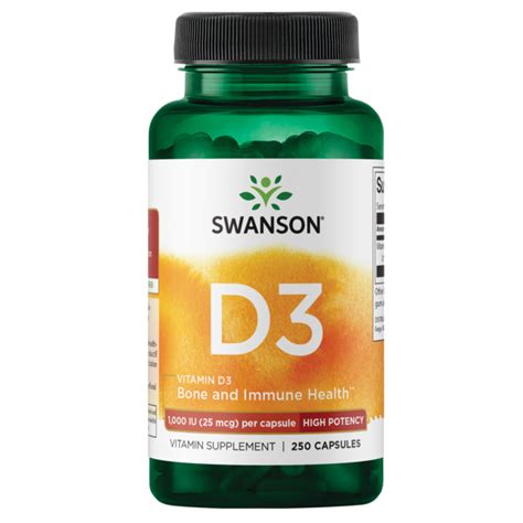 Vitamin D3 1,000 IU Supplement - Swanson Health Products