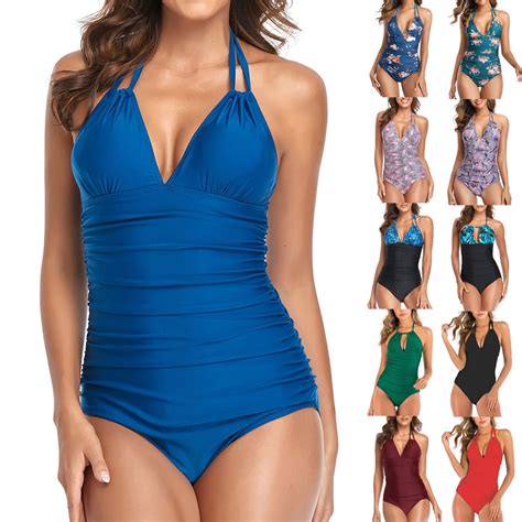 Abcnature Women S One Piece Swimsuit High Waisted Bikini Swimsuits