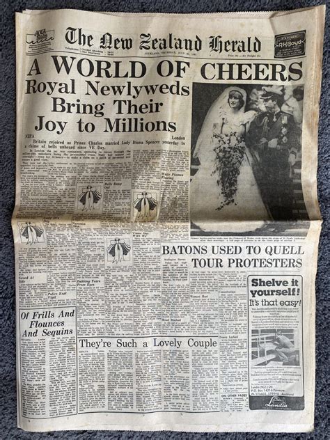 OLD NEWSPAPER The New Zealand Herald 30th July 1981 Royal Wedding