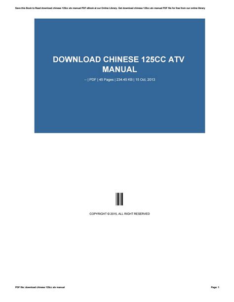 Download chinese 125cc atv manual by i809 - Issuu